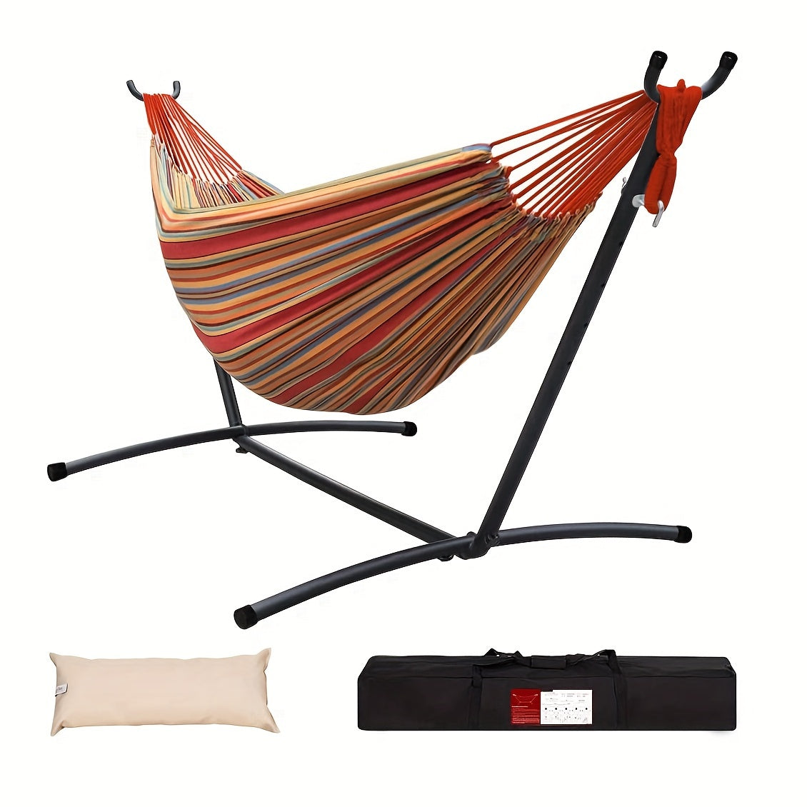 Heavy-Duty Double Hammock with Steel Stand