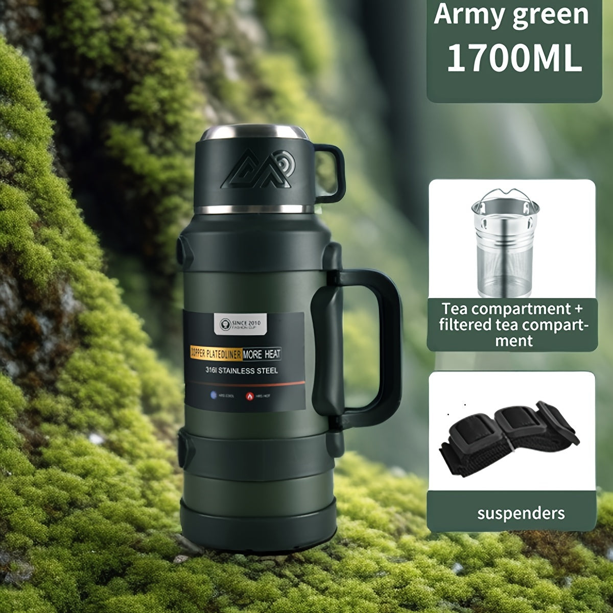 Large Insulated Stainless Steel Thermos