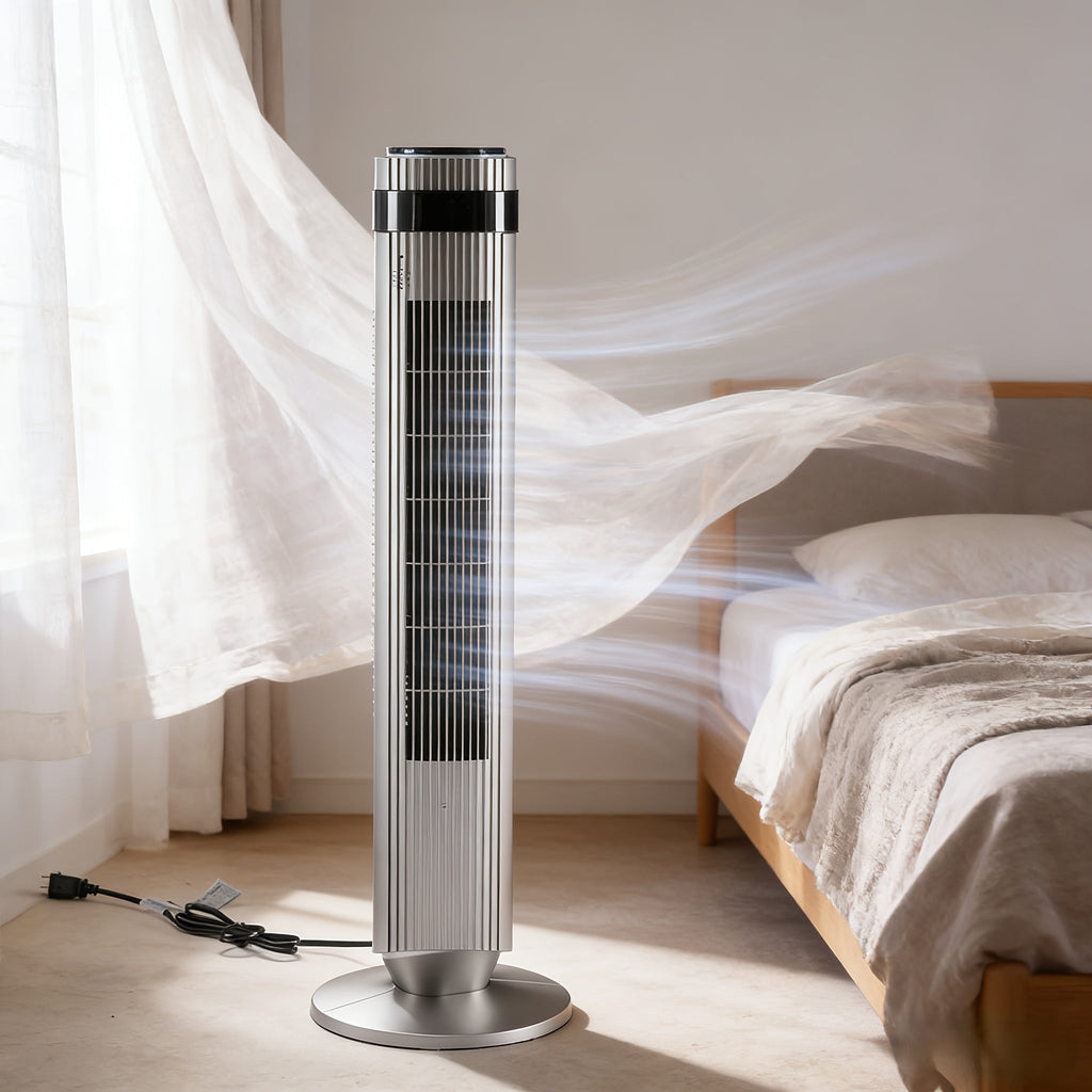 Bladeless Tower Fan with Remote & 12H Timer