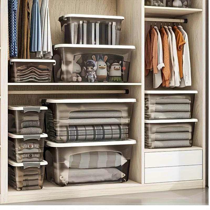 4-Piece Stackable Clear Storage Box Set