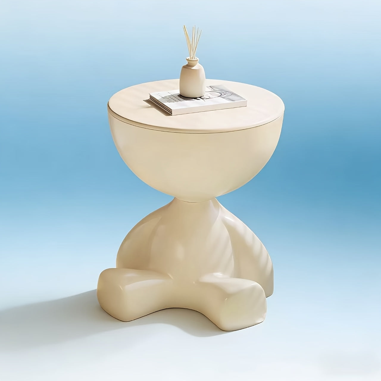 Bear-Shaped Side Table with Storage