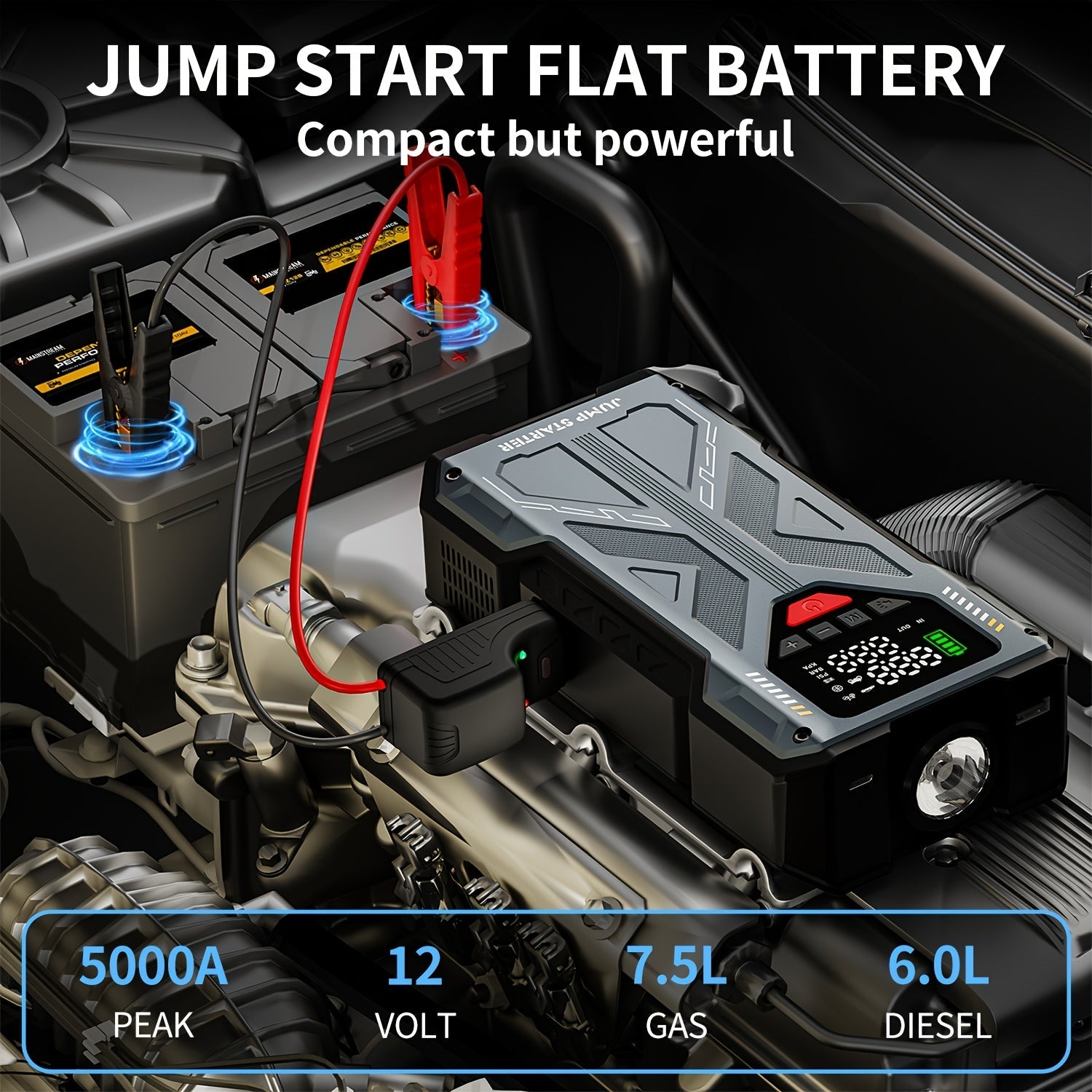 9-in-1 Jump Starter with Air Compressor