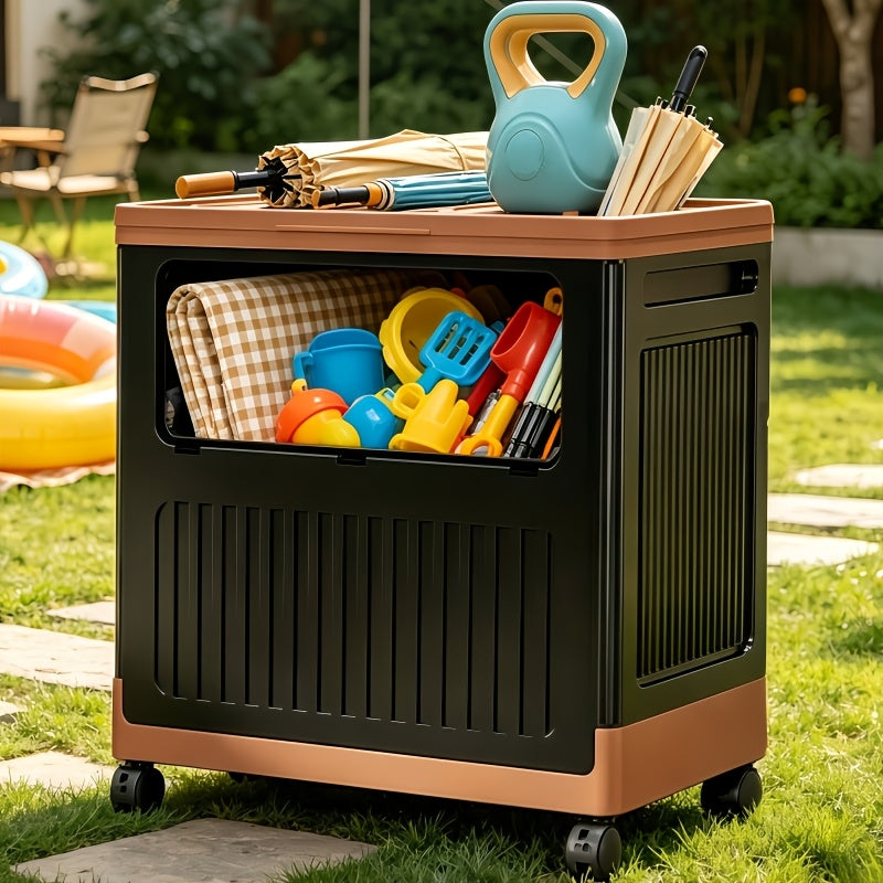 Foldable Storage Bin with Wheels & Doors