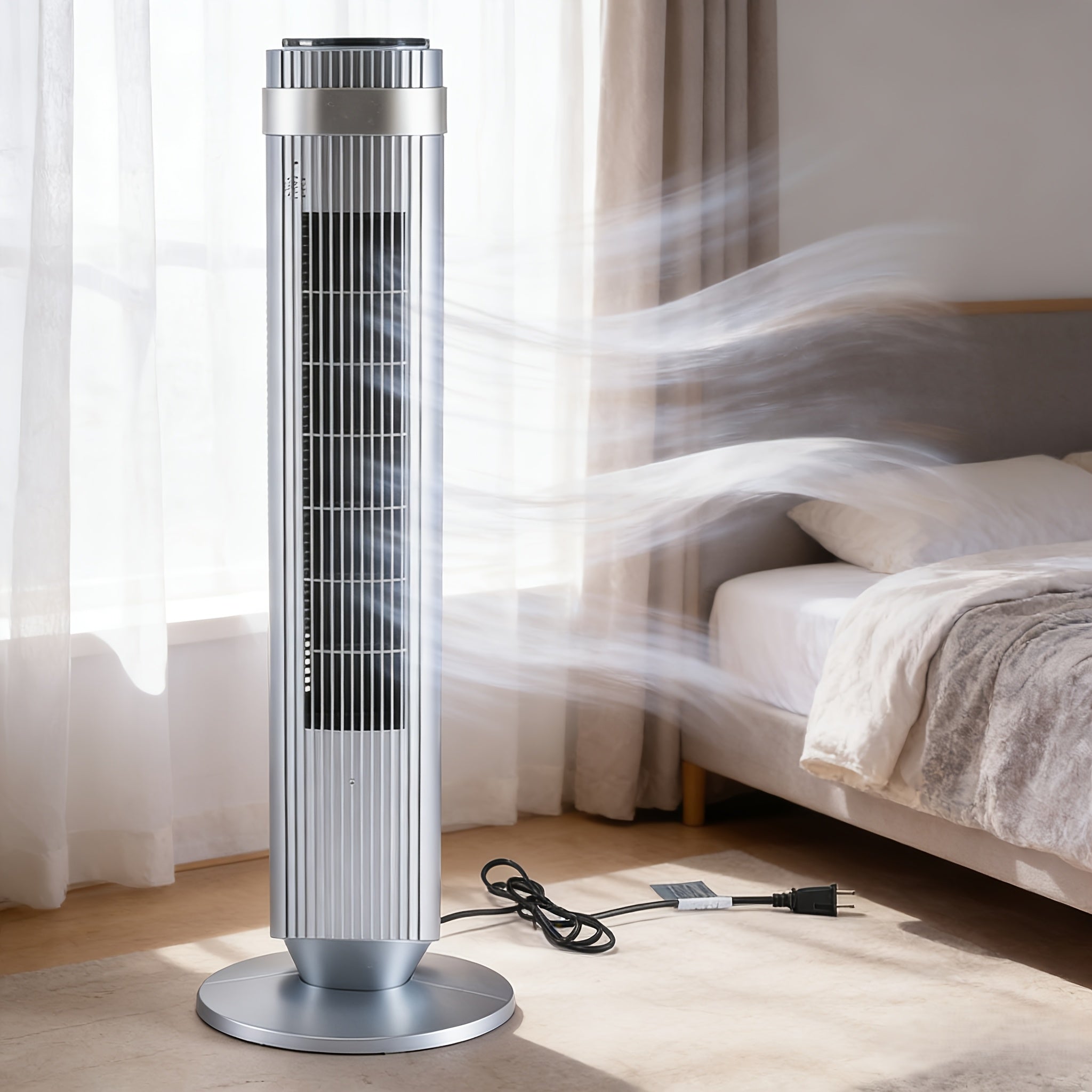 Bladeless Tower Fan with Remote & 12H Timer