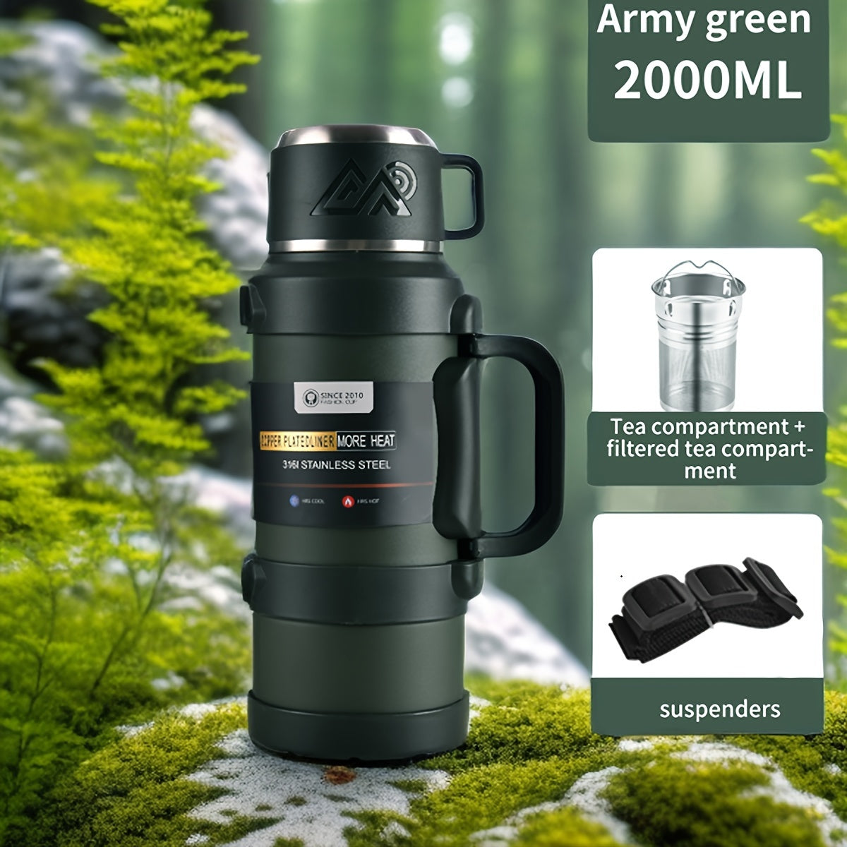 Large Insulated Stainless Steel Thermos
