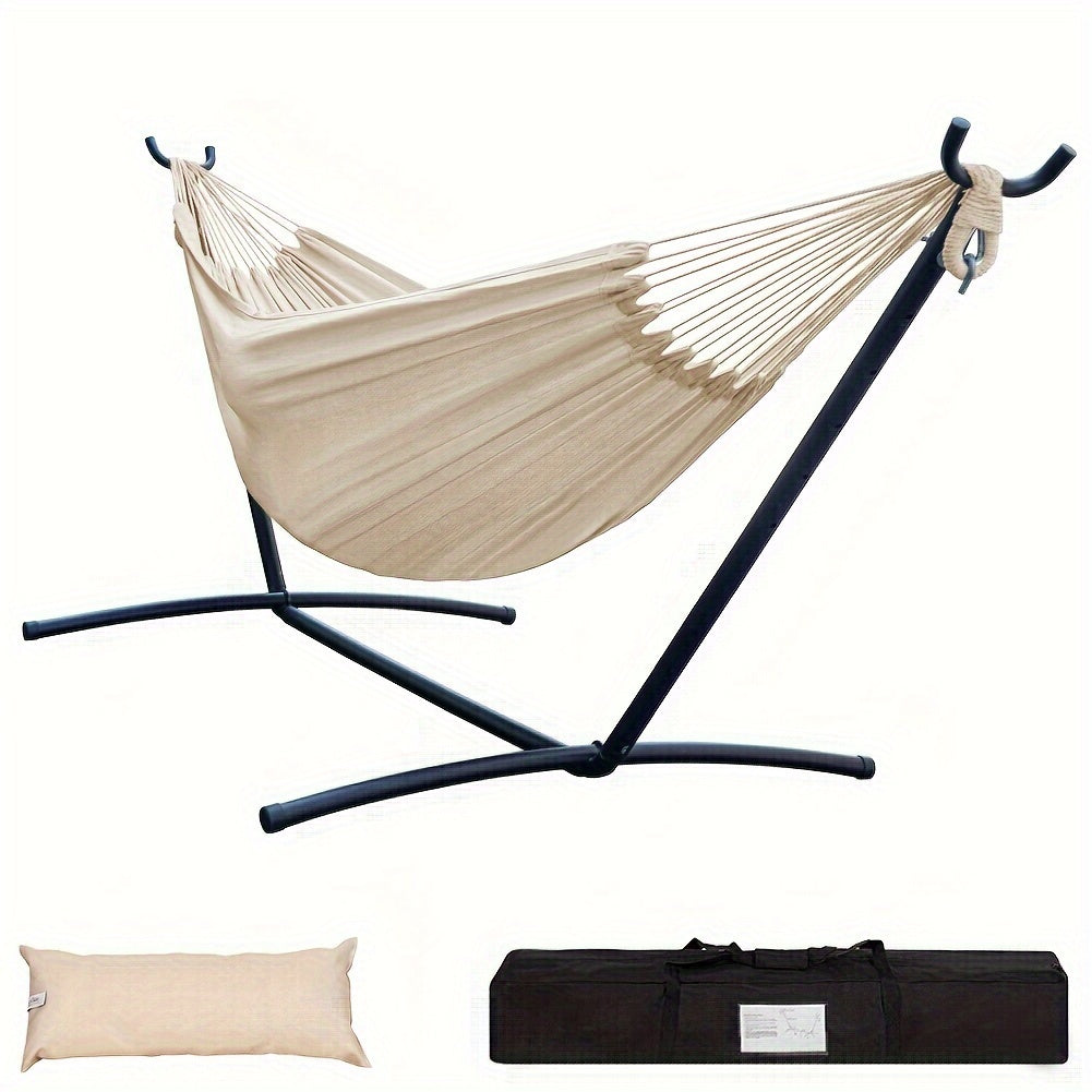 Heavy-Duty Double Hammock with Steel Stand
