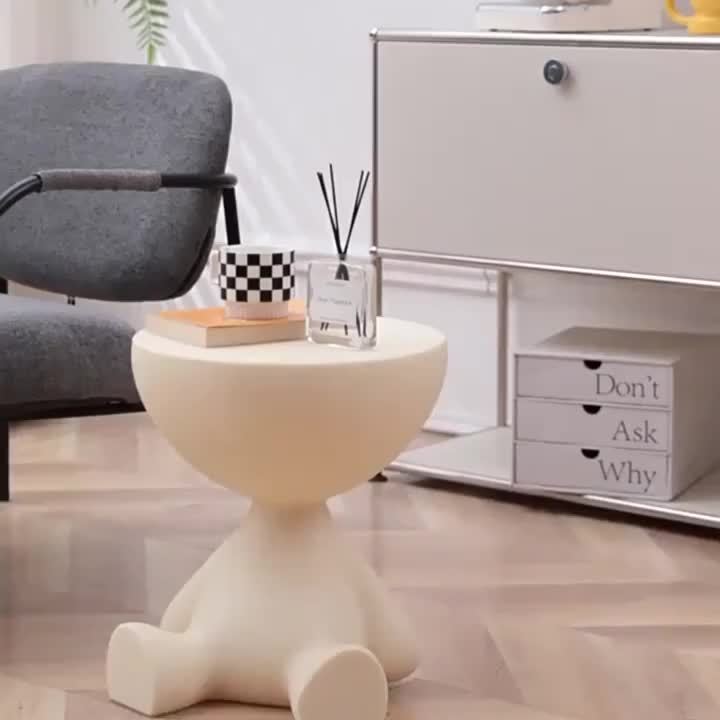 Bear-Shaped Side Table with Storage