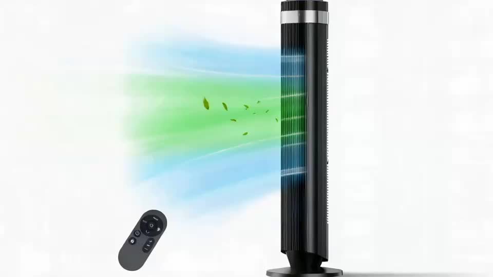 Bladeless Tower Fan with Remote & 12H Timer
