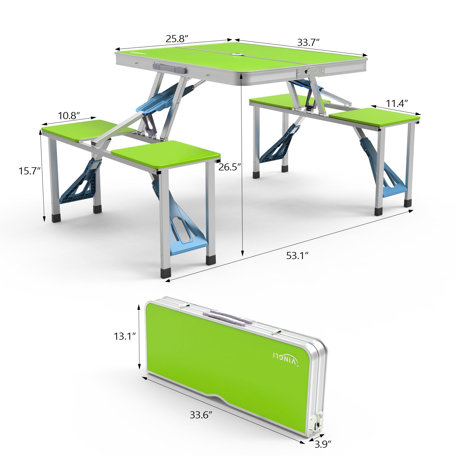 4FT Folding Camping Table with 4 Seats