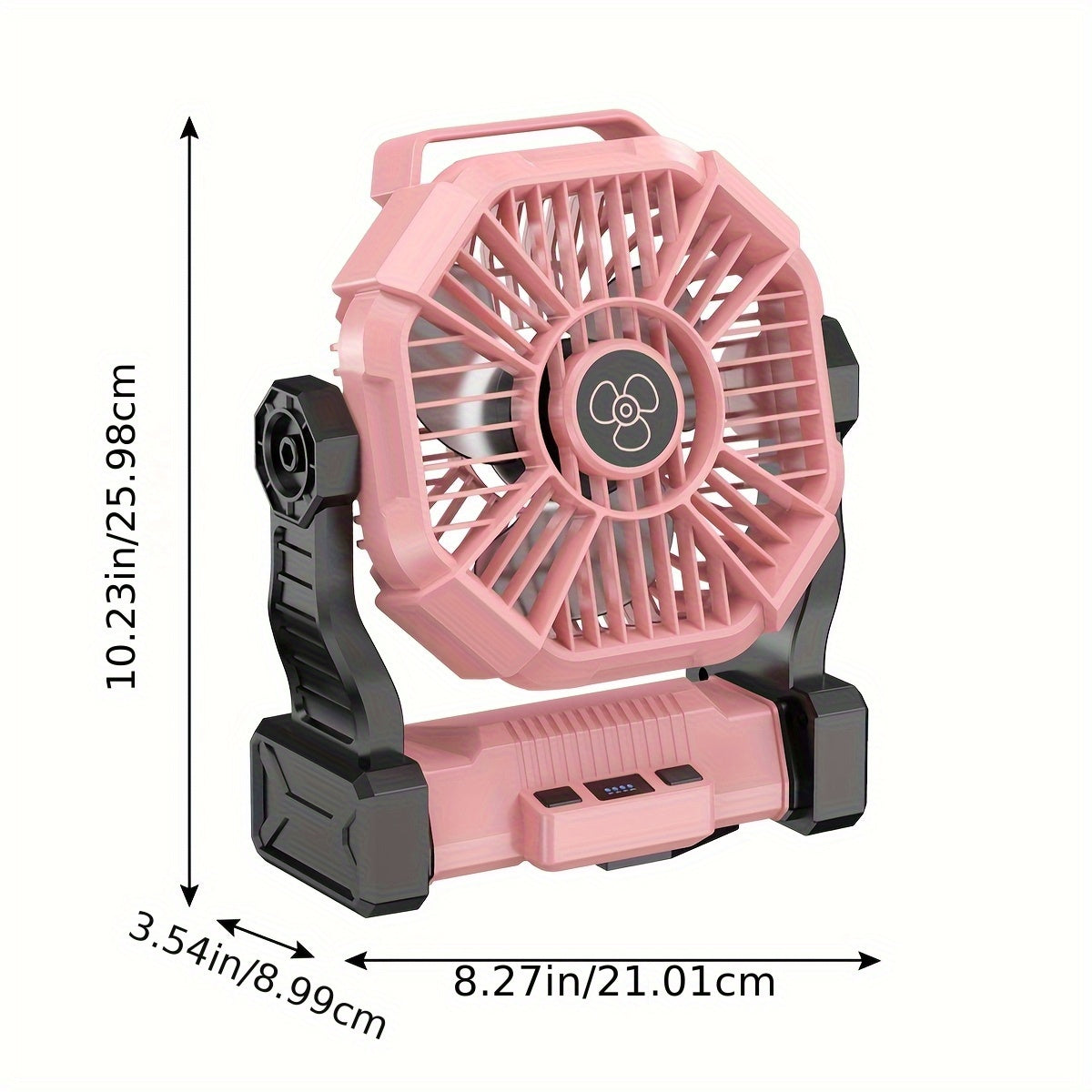 Rechargeable Camping Fan with LED & Hook