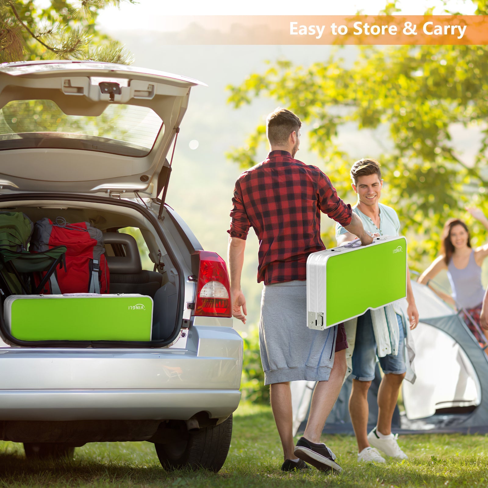 4FT Folding Camping Table with 4 Seats