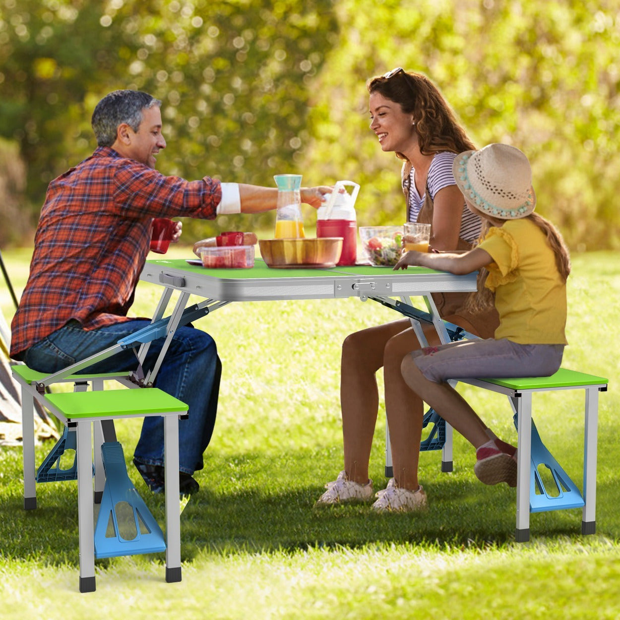 4FT Folding Camping Table with 4 Seats