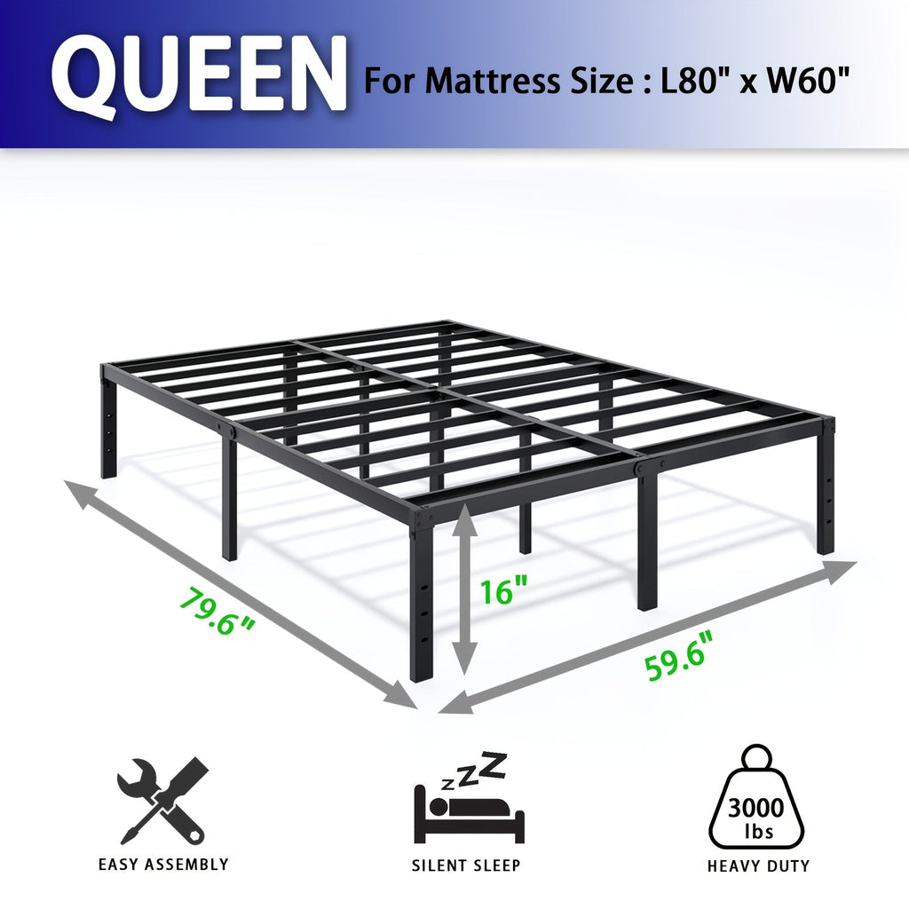 Heavy-Duty Metal Platform Bed Frame