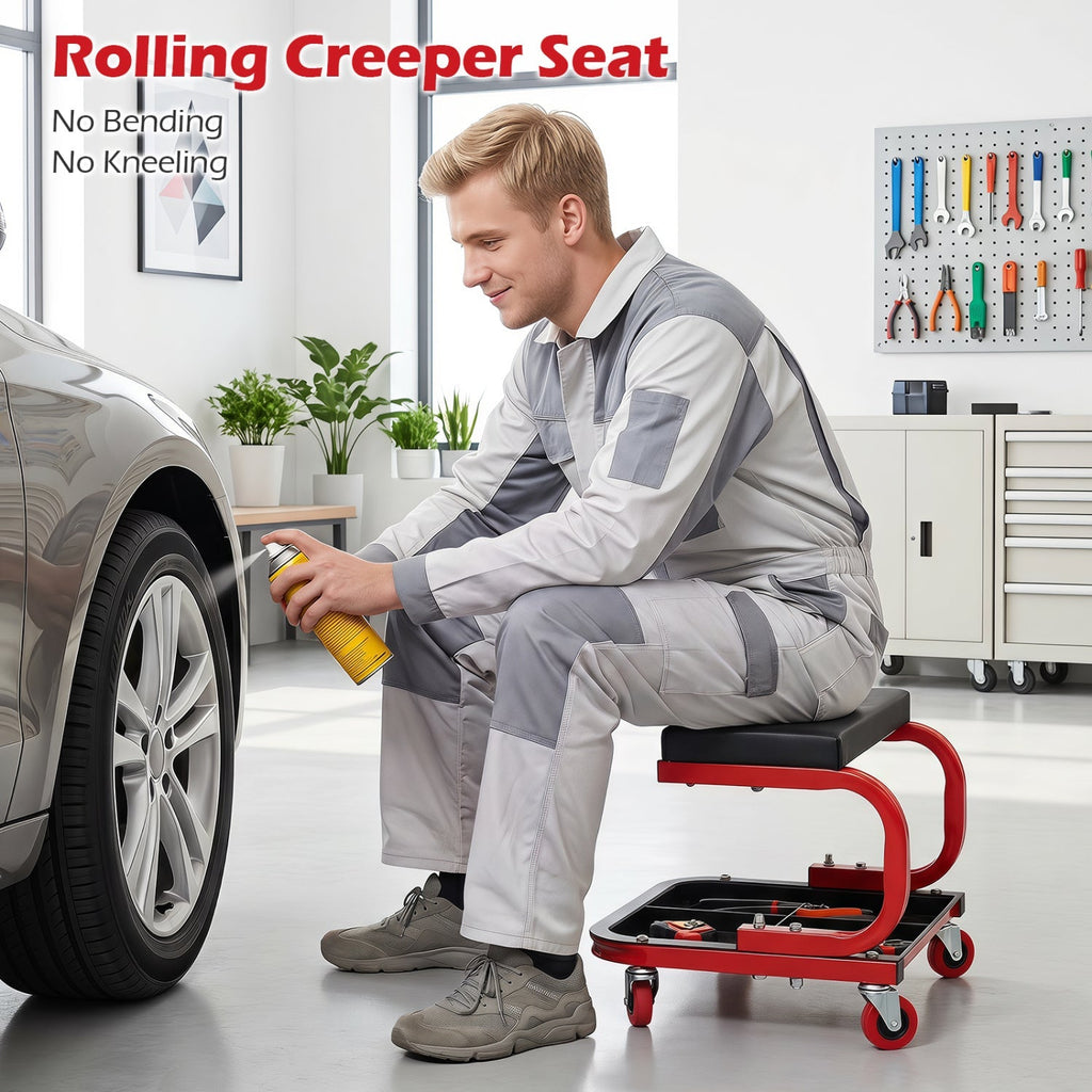 Mechanic Rolling Stool with Magnetic Drawer – product view 6