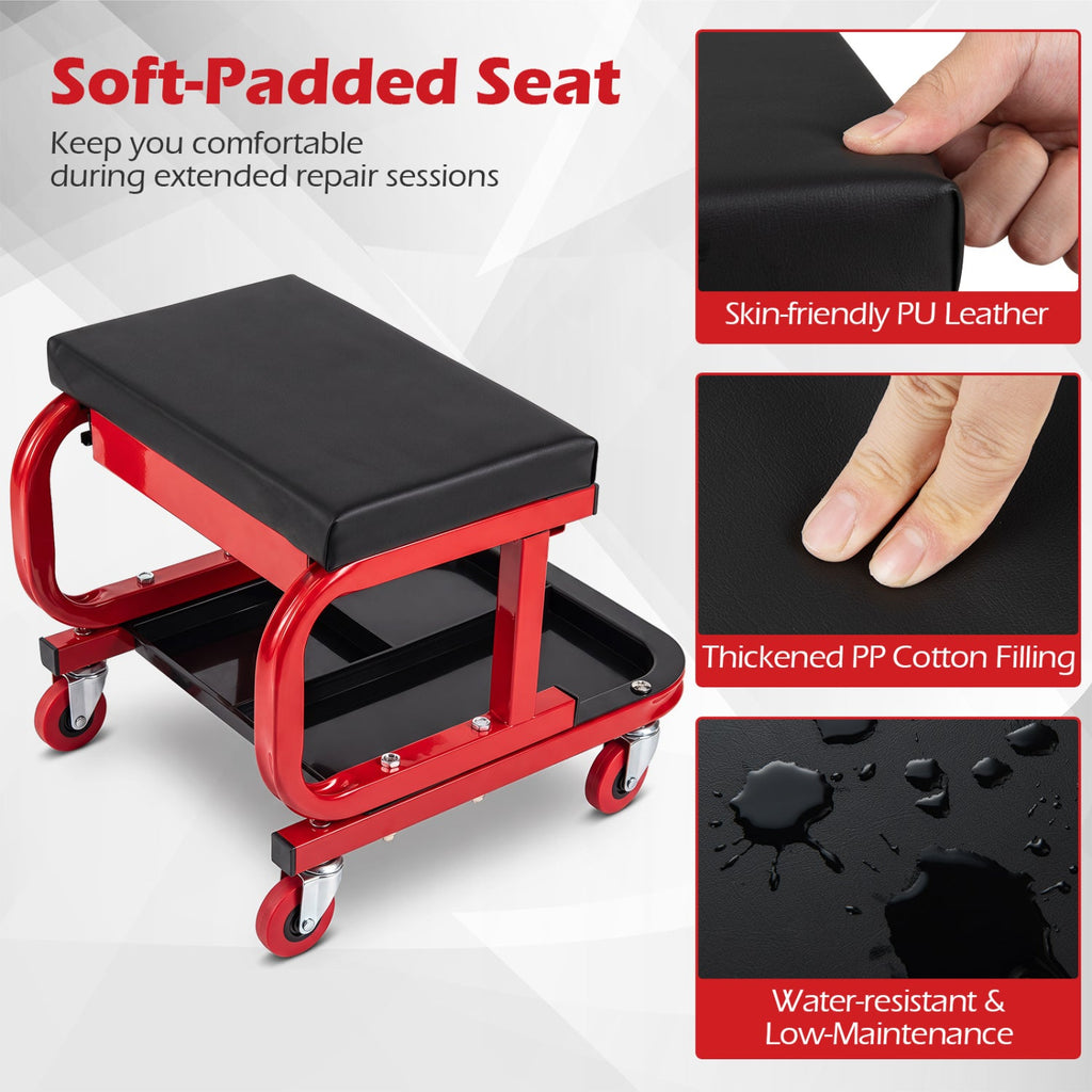 Mechanic Rolling Stool with Magnetic Drawer – product view 8