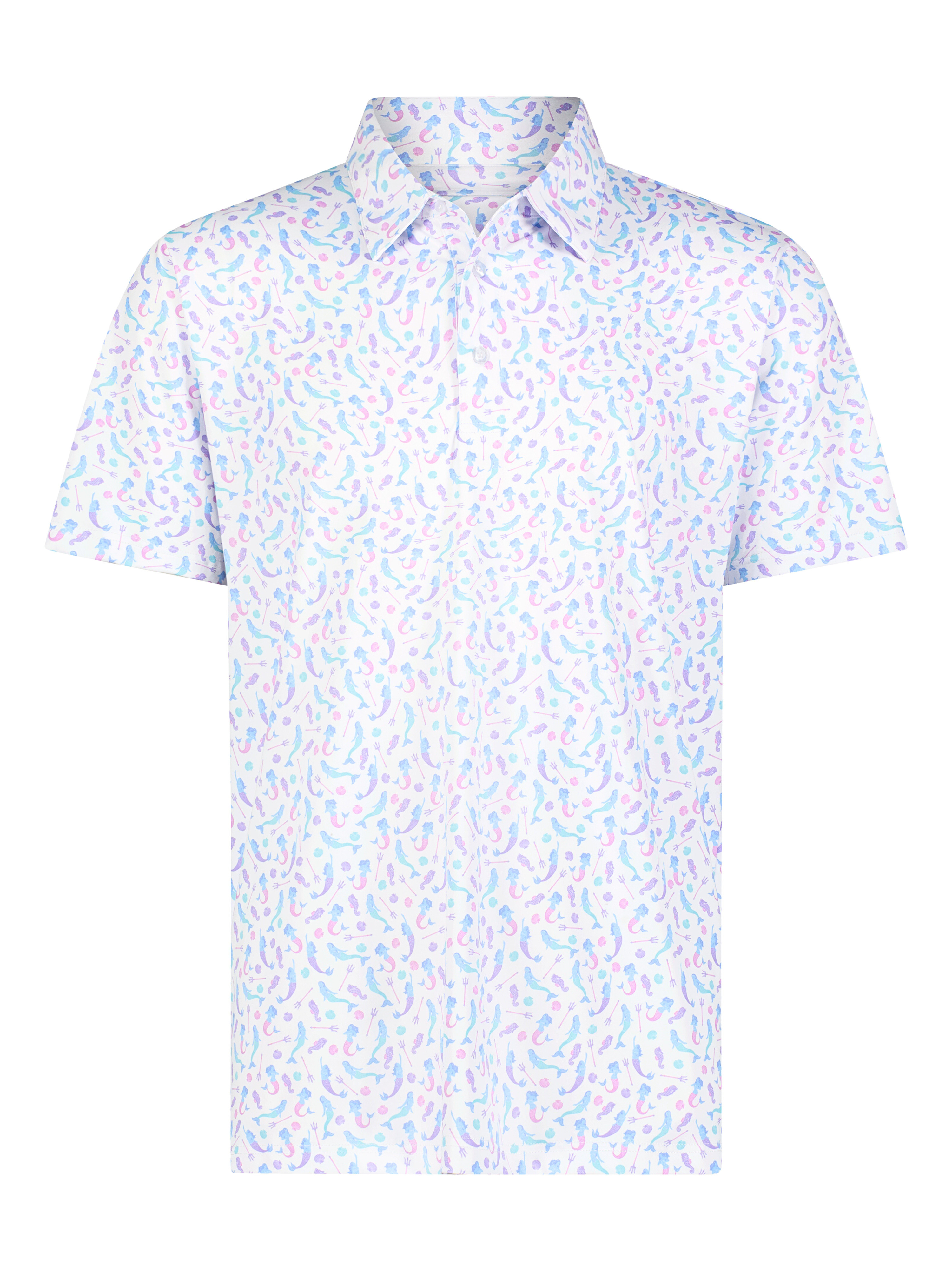 Mermaid Performance Golf Polo – White