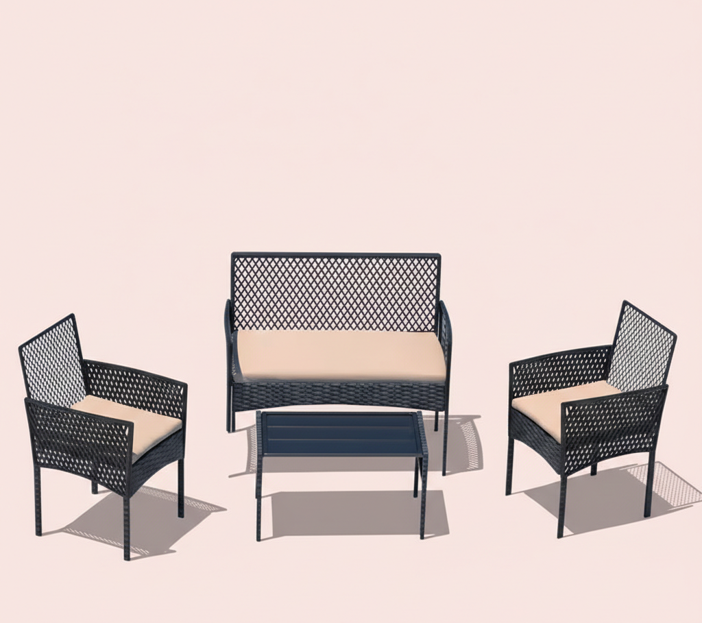 4-Piece Rattan Patio Furniture Set