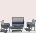 4-Piece Rattan Patio Furniture Set