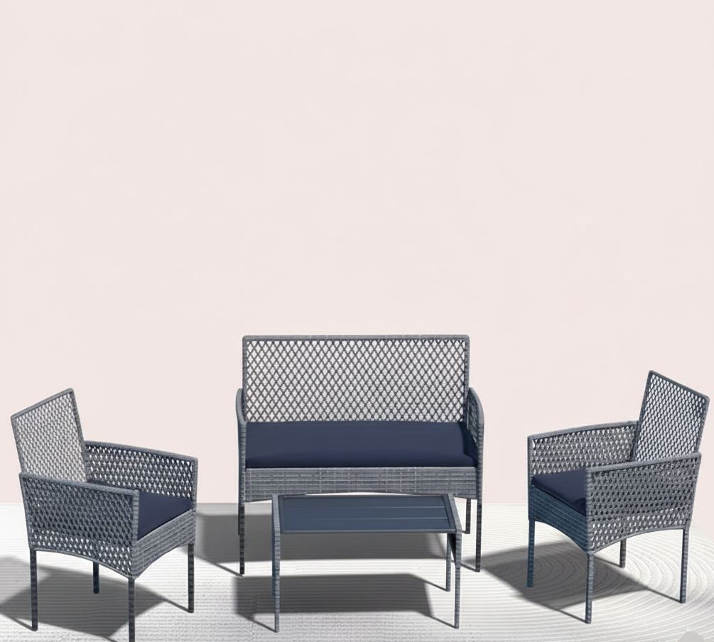 4-Piece Rattan Patio Furniture Set