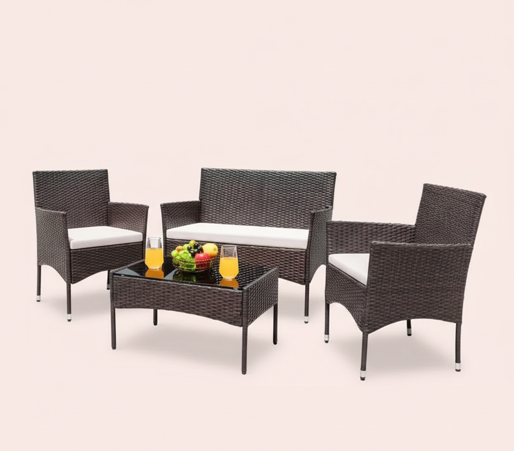 4-Piece Rattan Patio Furniture Set
