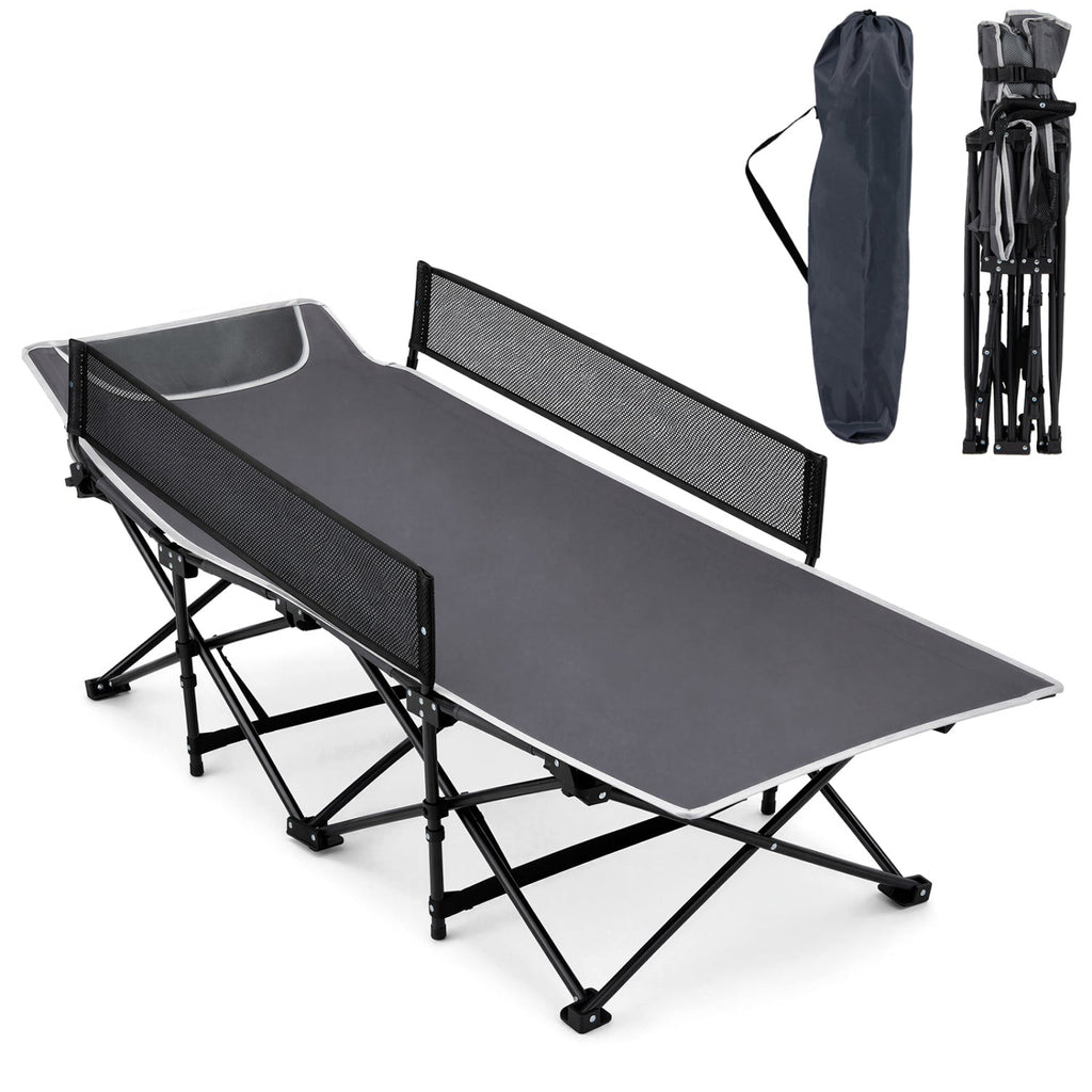 Portable Folding Camping Cot with Guardrail