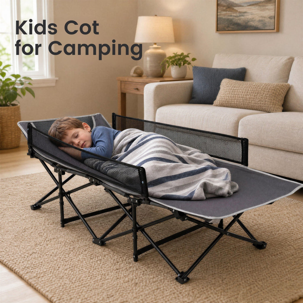 Portable Folding Camping Cot with Guardrail