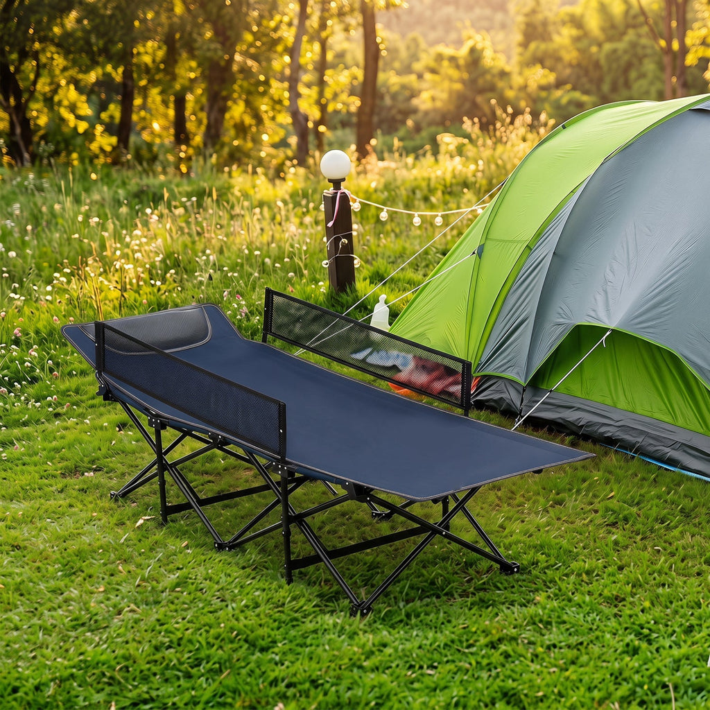 Portable Folding Camping Cot with Guardrail
