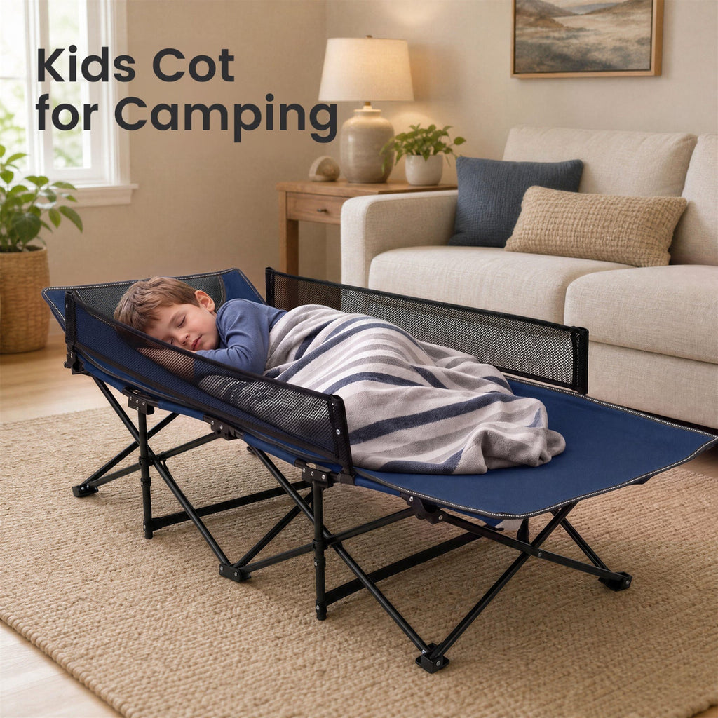 Portable Folding Camping Cot with Guardrail