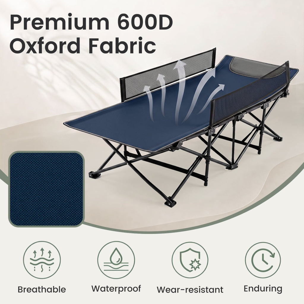 Portable Folding Camping Cot with Guardrail
