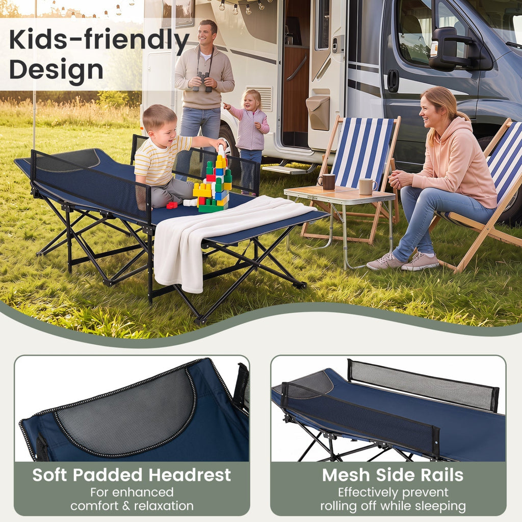 Portable Folding Camping Cot with Guardrail
