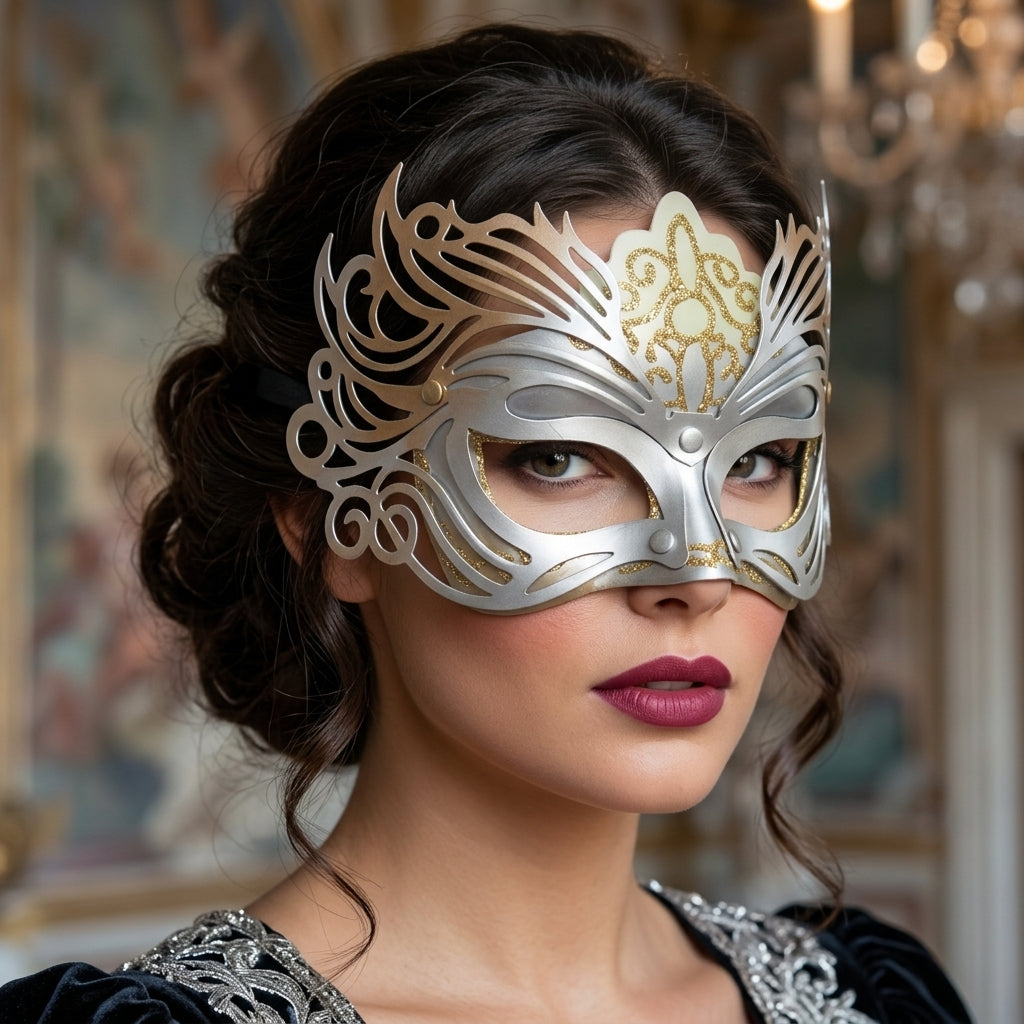 Gold & Silver Masquerade Mask – product view 2