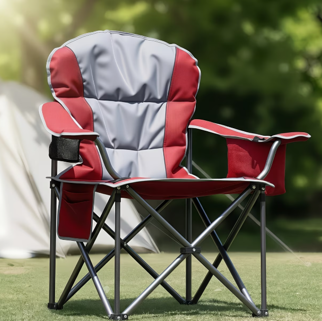 500 lb Folding Camping Chair with Cooler Bag
