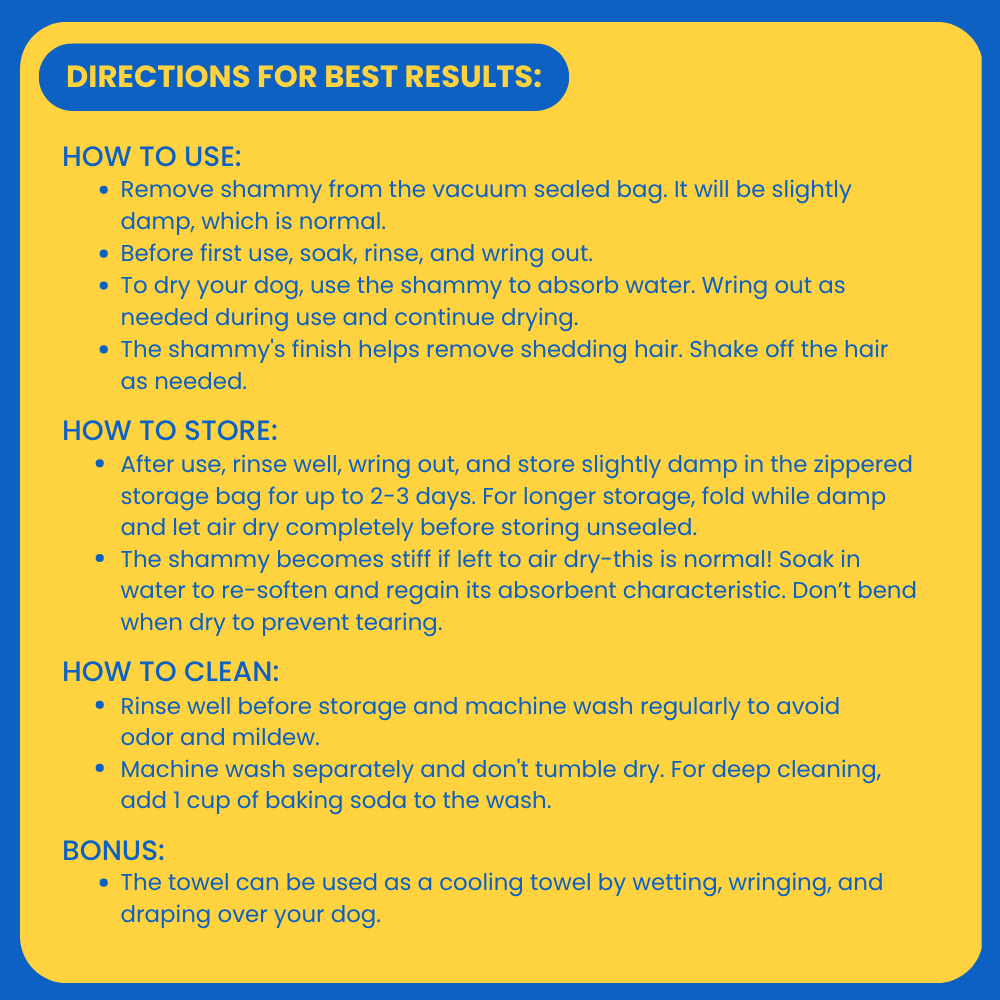 Quick-Dry Dog Shammy Towel – 1 or 2 Pack