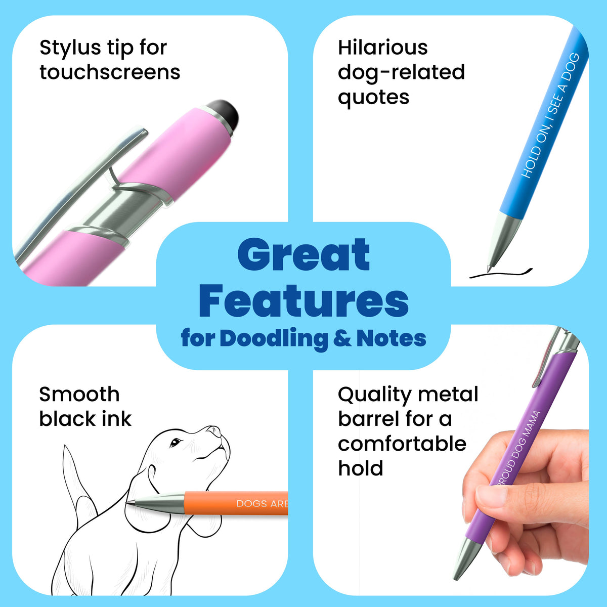 Dog Lover & Dog Mom Stylus Pen Set – 2 Pack