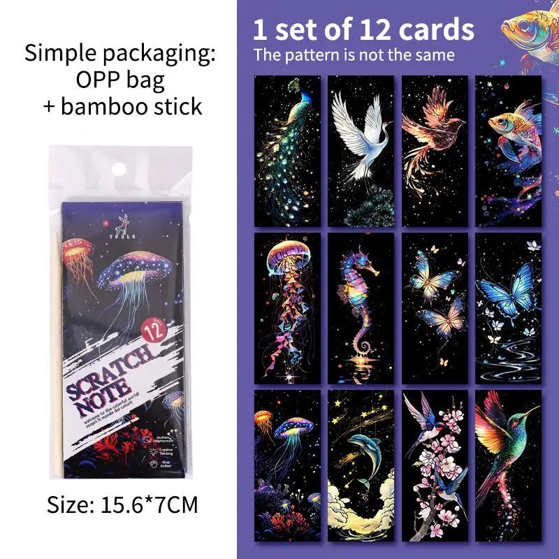 Kids Scratch Art Bookmark Set – 12 Pieces