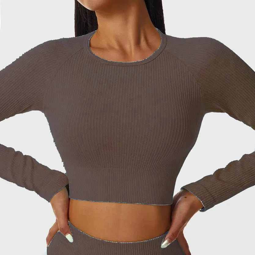 Women’s Long-Sleeve Crop Gym & Yoga Top
