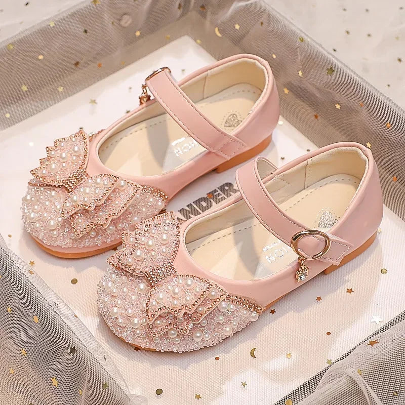 Girls Glitter Rhinestone Party Flats – product view 2