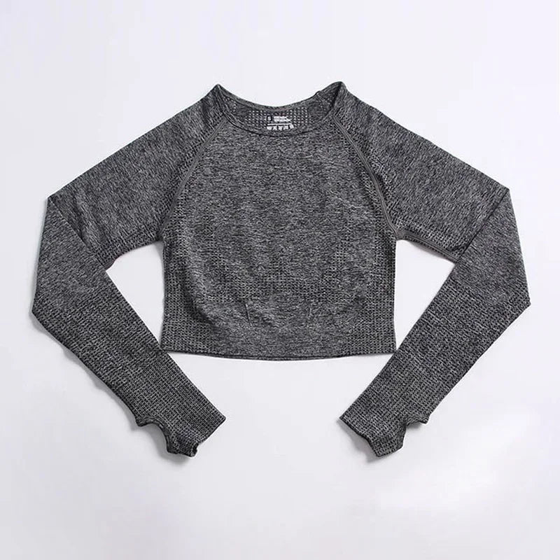 Women’s Long-Sleeve Crop Gym & Yoga Top