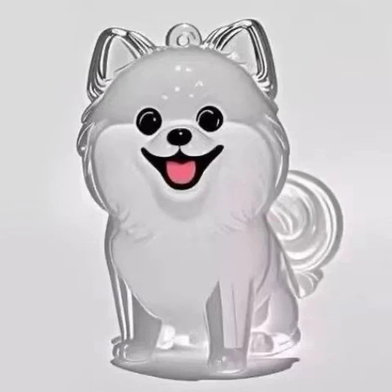 Clear Pet Fur Display Capsule Keychain