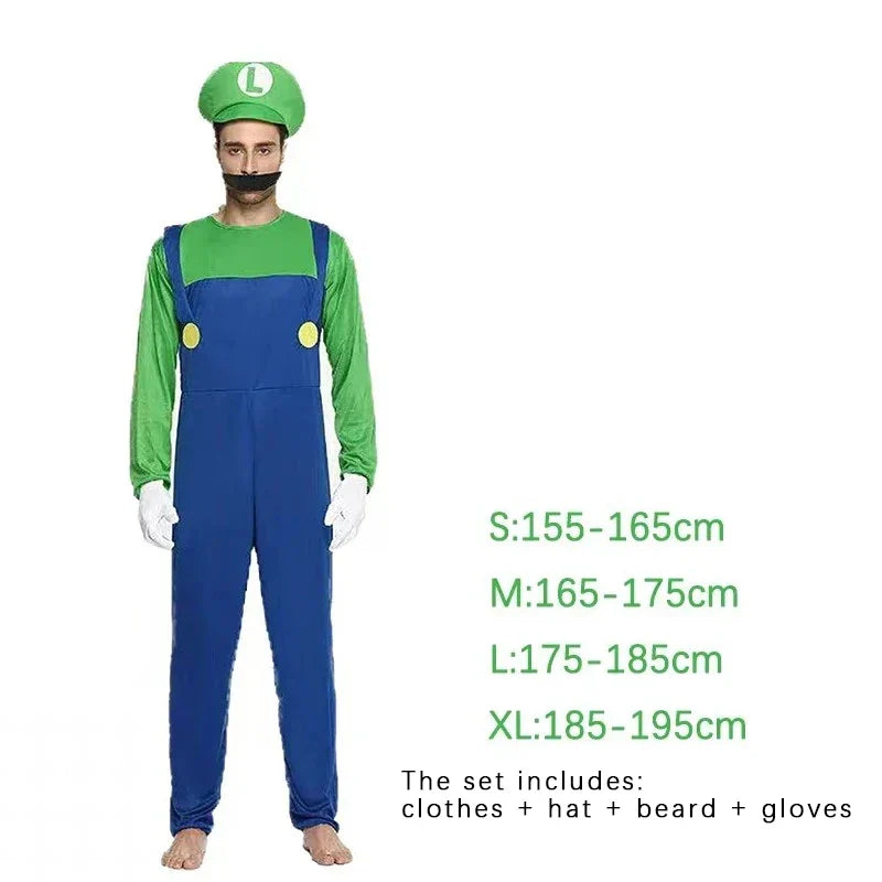 Adult Luigi Cosplay Costume Set