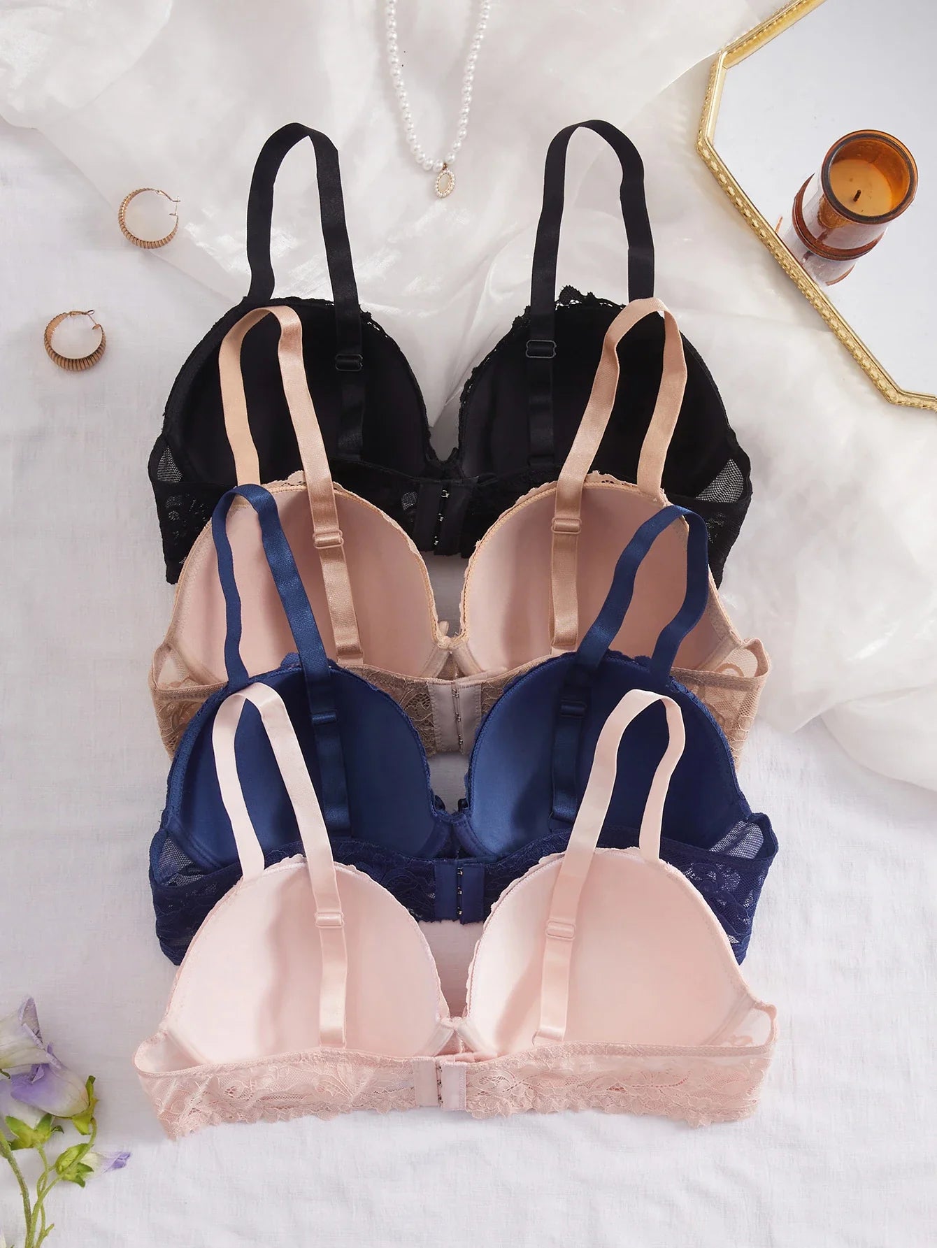 4-Piece Plus-Size Lace Bra Set