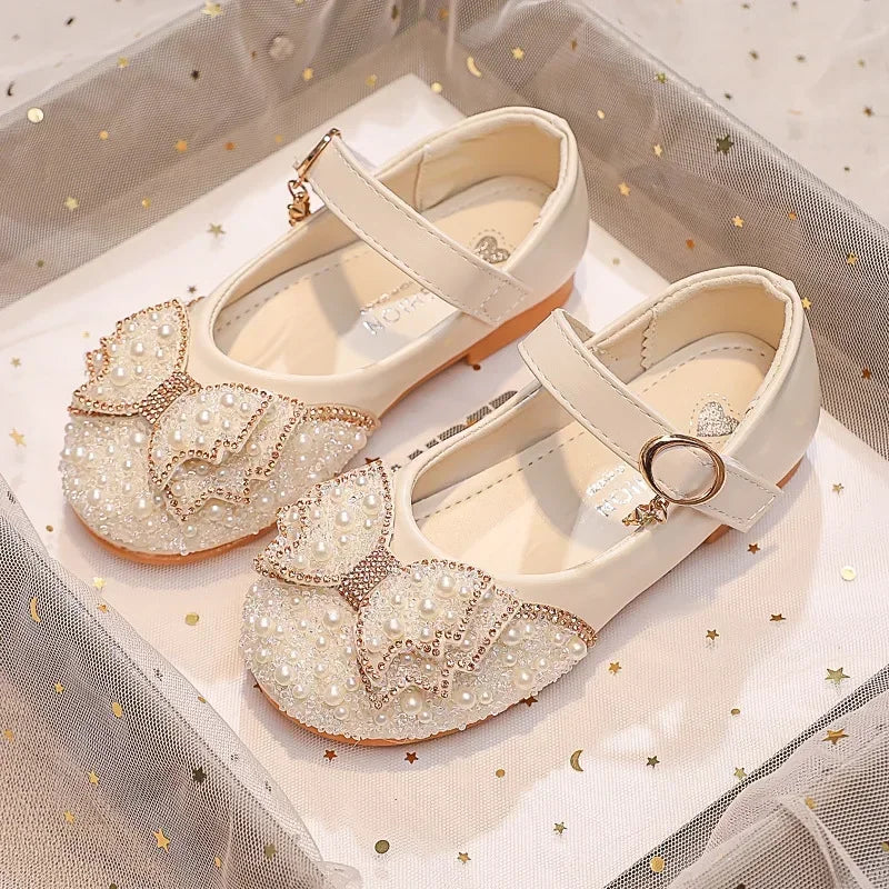 Girls Glitter Rhinestone Party Flats – product view 1