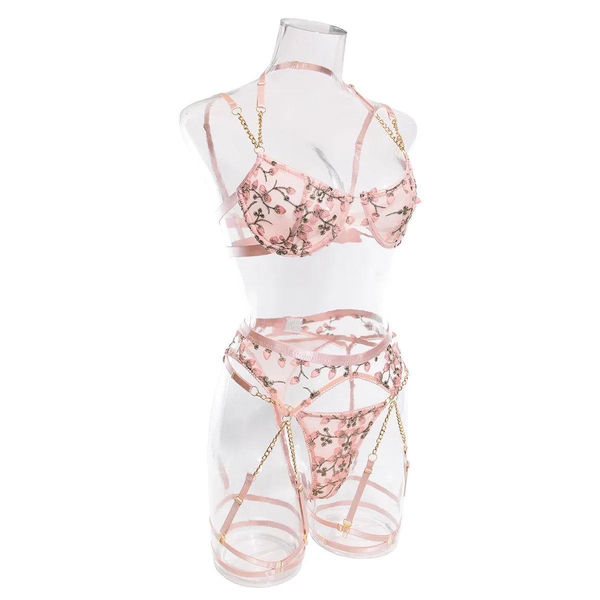 Floral Embroidered 2-Piece Lingerie Set
