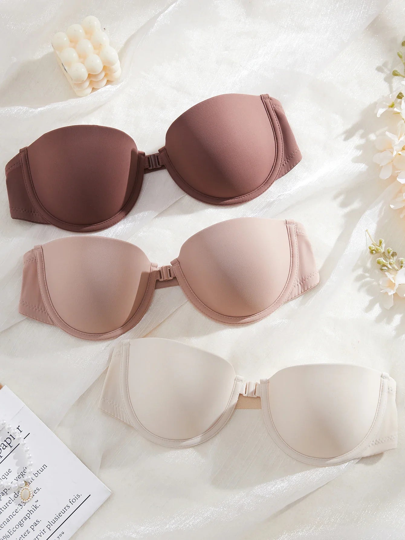 3-Piece Seamless Strapless Bra Set