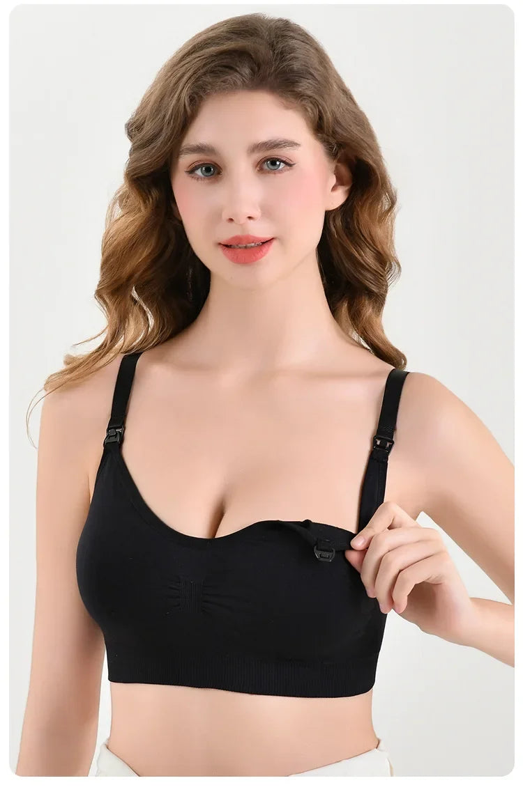 Plus-Size Wire-Free Front-Buckle Nursing Bra