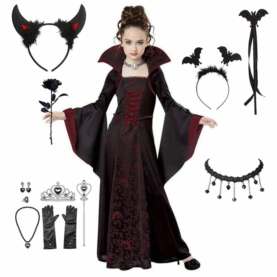 Kids Gothic Vampire Costume – product view 1