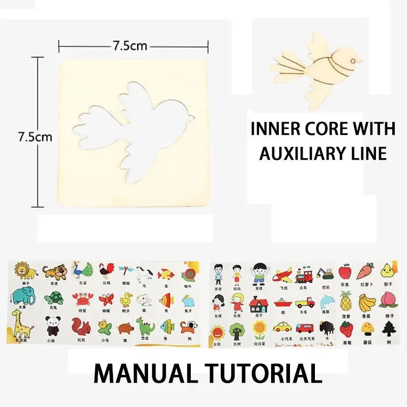 20-Piece Wooden Drawing Stencil Set for Kids