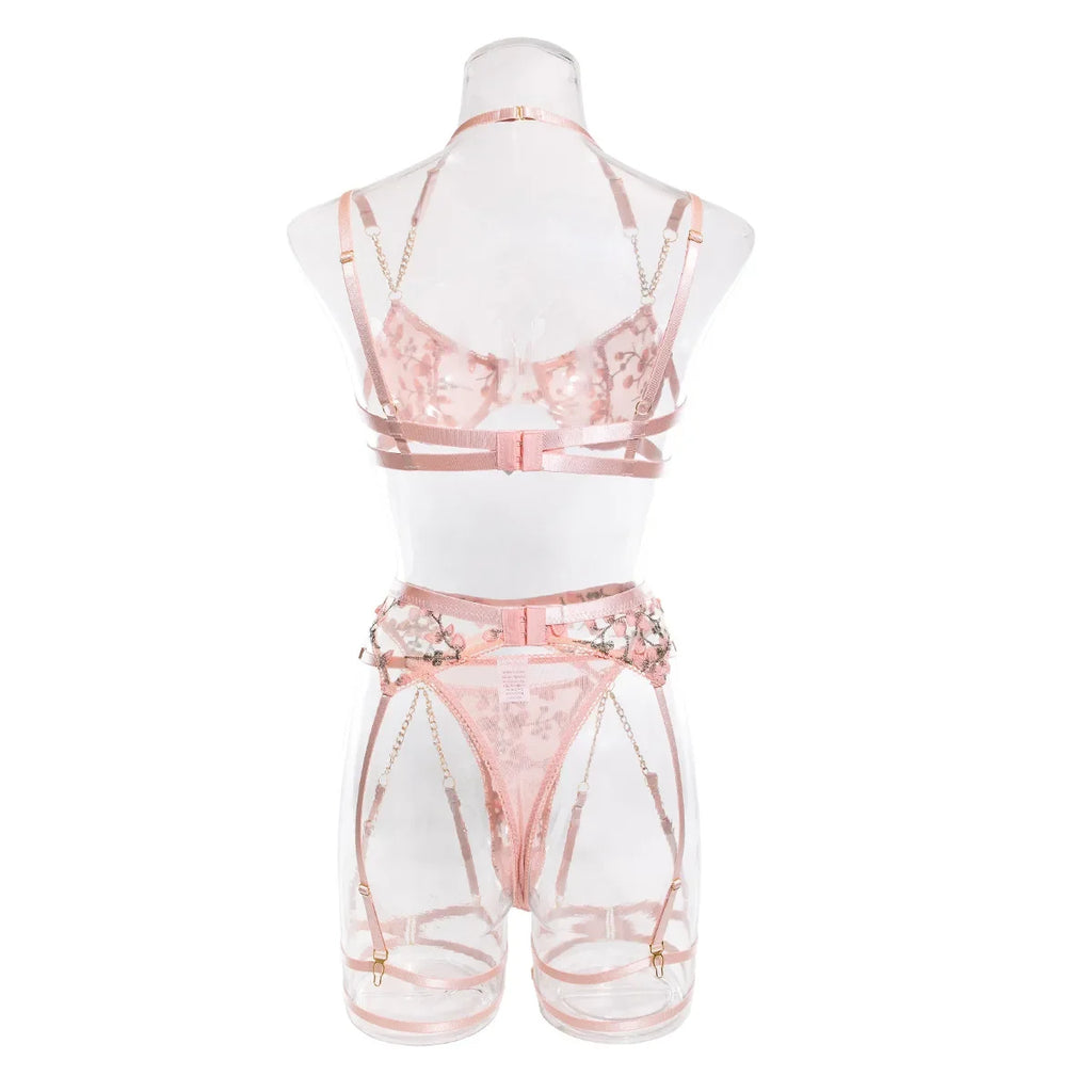 Floral Embroidered 2-Piece Lingerie Set