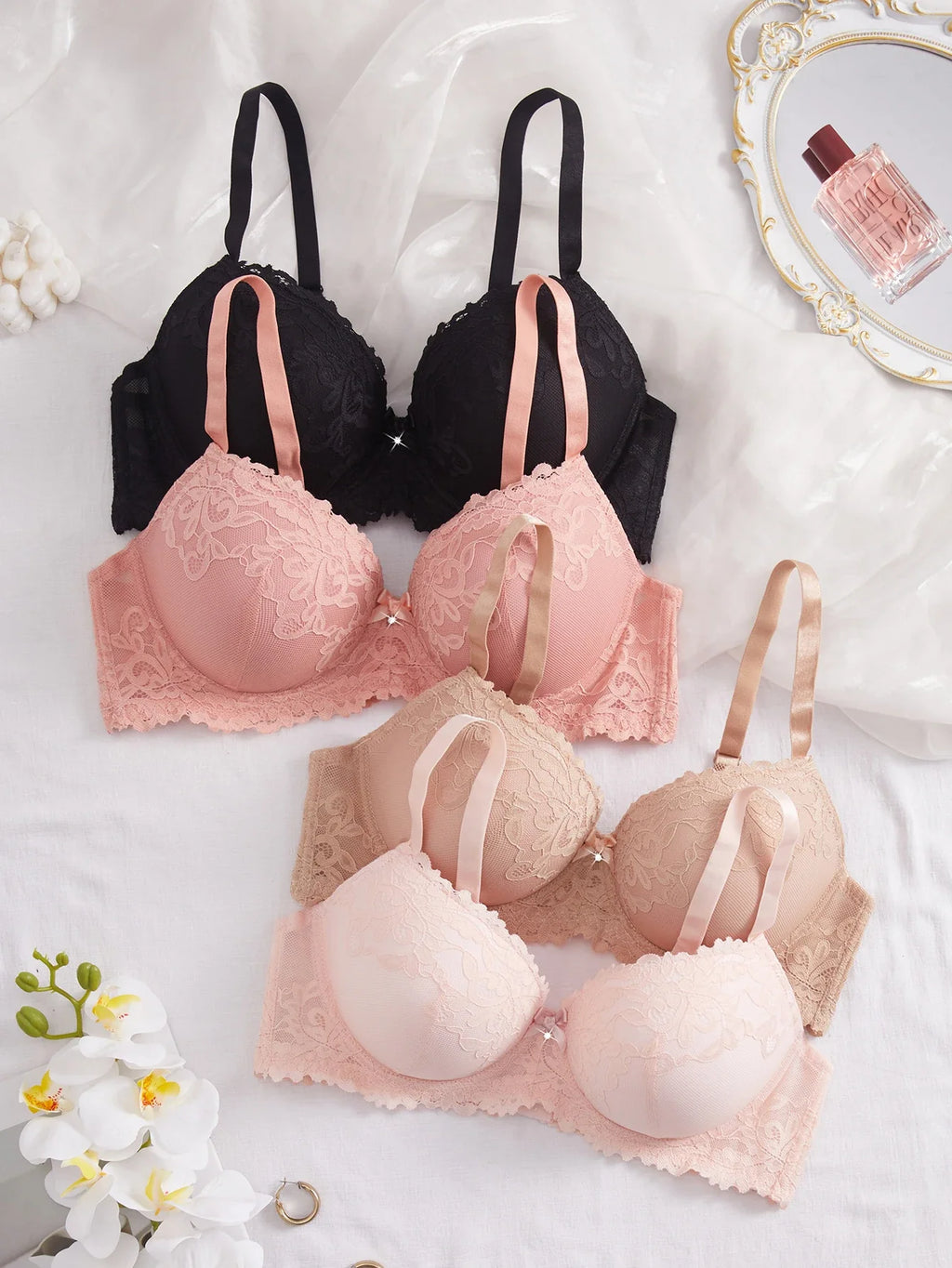 4-Piece Plus-Size Lace Bra Set