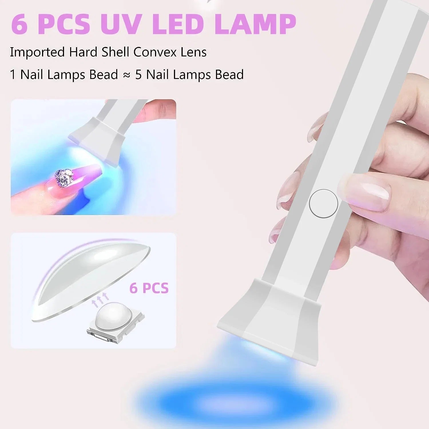 YIKOOLIN Rechargeable Handheld UV Nail Lamp